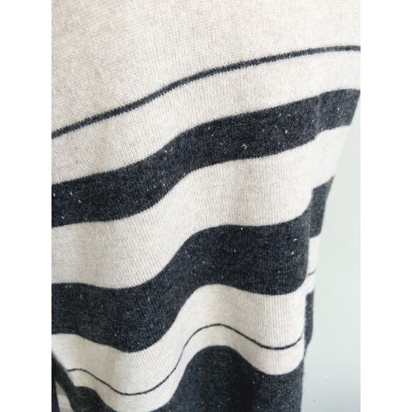 Project Sweater 100% Cashmere Tan Striped Pullover Long Sleeve Knitted Size S - Picture 2 of 5